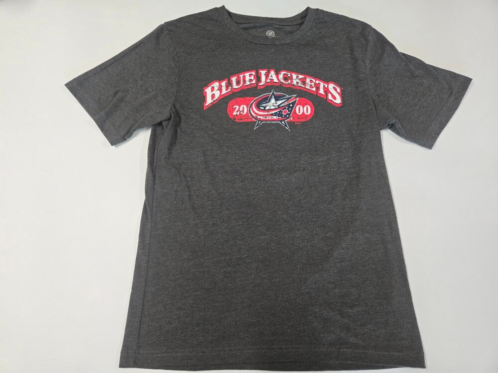 Columbus Blue Jackets NHL Graphic T Shirt Mens Medium Gray